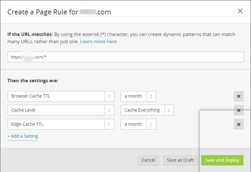 免费版CloudFlare CDN（Page Rules）页面设置参考