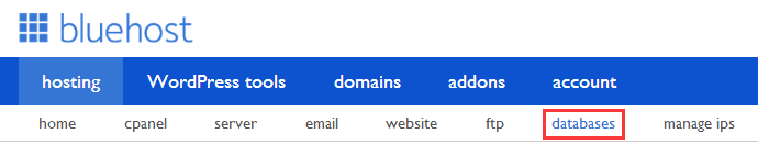 bluehost-database