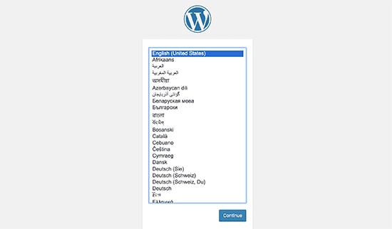 选择WordPress语言