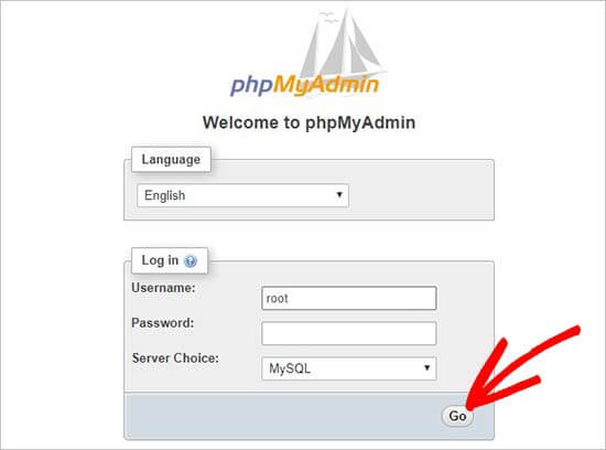 登录phpMyAdmin