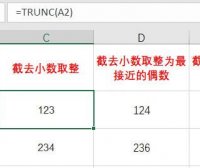 Excel数值四舍五入、去小数点、偶数取整