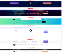Divi builder设计页眉菜单栏Header演示模板