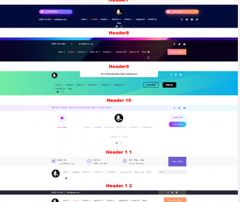 Divi builder设计页眉菜单栏Header演示模板